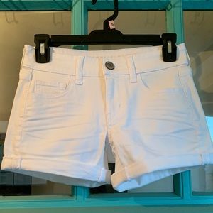 American Eagle White Midi Jean Shorts size 0 / xs